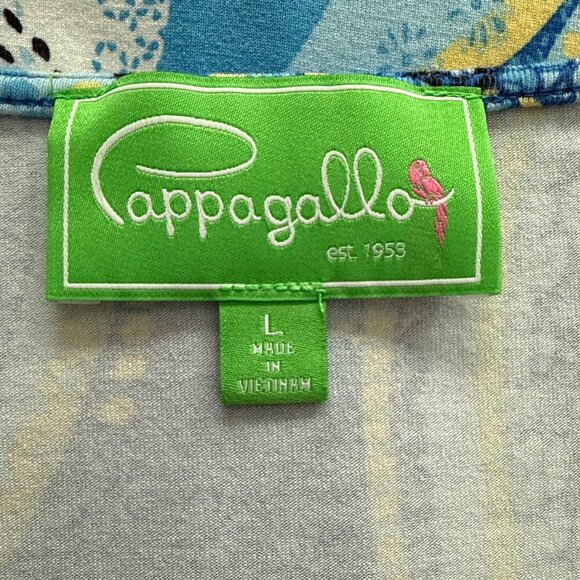 Pappagallo Blue Paisley‎ Jersey Stretch 3/4 Sleeve Dress Size L - Picture 5 of 7